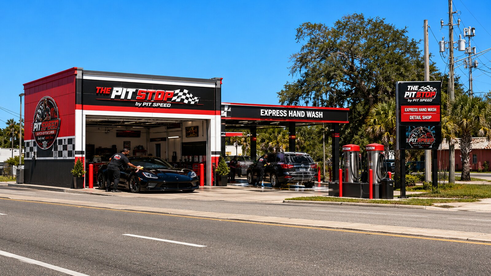 The same building converted to THE PIT STOP